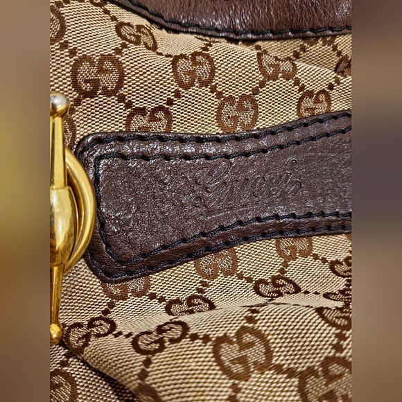 GUCCI Jockey Tote - Canvas with gold hardware - Pre-owned - Picture 12 of 17